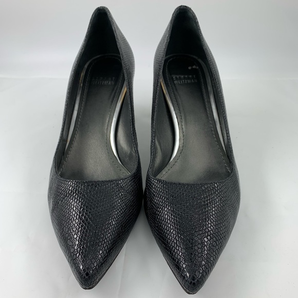Stuart Weitzman Black Rattler Pump Sz 10M - Picture 1 of 7